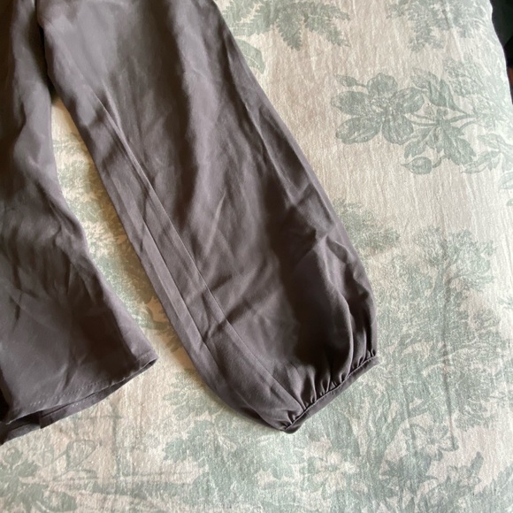 Boden Grey Peplum Silk-Blend Top - Picture 2 of 9